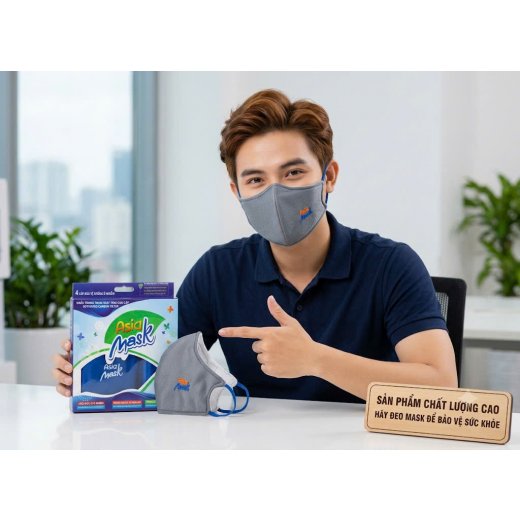Khẩu trang vải 4 lớp than hoạt tính Asia Mask Khẩu trang vải 4 lớp than hoạt tính Asia Mask