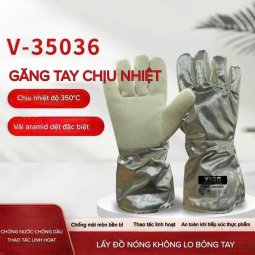 Găng tay chống nóng CHỊU NHIỆT 250-500 độ vải aramid VIAN