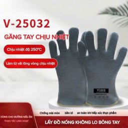 Găng tay chống nóng CHỊU NHIỆT 250-500 độ vải aramid VIAN